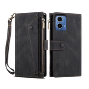 For Motorola Moto G34 5G / G45 5G ESEBLE Retro Frosted RFID Leather Phone Case(Black)