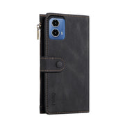 For Motorola Moto G34 5G / G45 5G ESEBLE Retro Frosted RFID Leather Phone Case(Black)