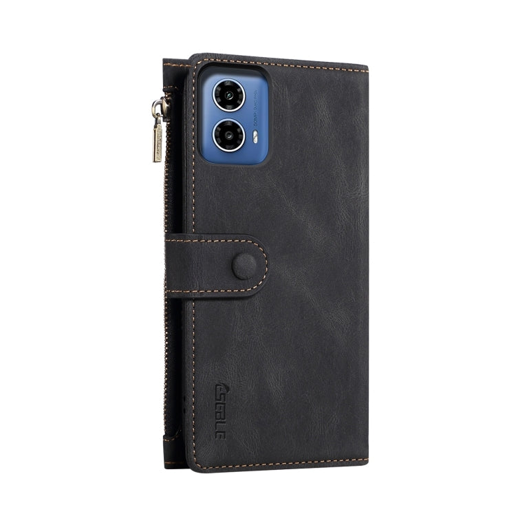 For Motorola Moto G34 5G / G45 5G ESEBLE Retro Frosted RFID Leather Phone Case(Black)