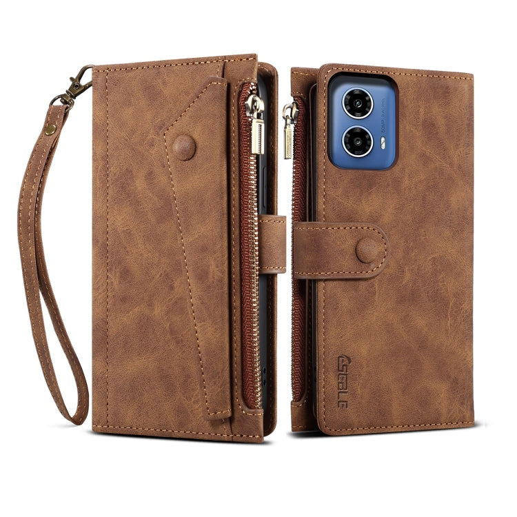 For Motorola Moto G34 5G / G45 5G ESEBLE Retro Frosted RFID Leather Phone Case(Brown) - Motorola Cases by ESEBLE | Online Shopping South Africa | PMC TechLife | Buy Now Pay Later Mobicred