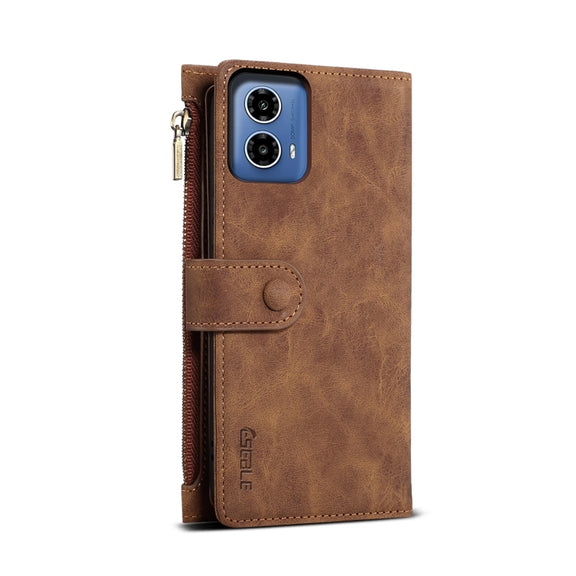 For Motorola Moto G34 5G / G45 5G ESEBLE Retro Frosted RFID Leather Phone Case(Brown)