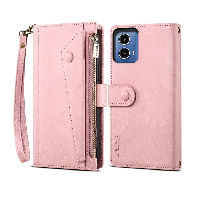 For Motorola Moto G34 5G / G45 5G ESEBLE Retro Frosted RFID Leather Phone Case(Rose Gold) - Motorola Cases by ESEBLE | Online Shopping South Africa | PMC TechLife | Buy Now Pay Later Mobicred