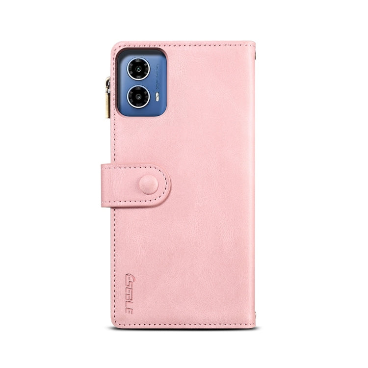 For Motorola Moto G35 ESEBLE Retro Frosted RFID Leather Phone Case(Rose Gold)