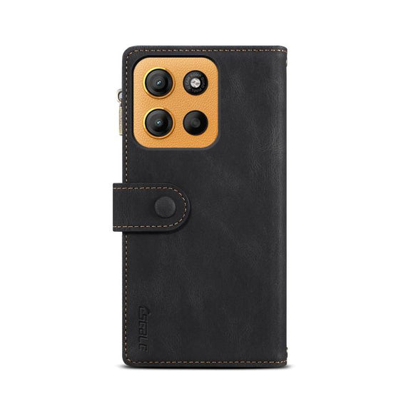For Motorola Moto G15 ESEBLE Retro Frosted RFID Leather Phone Case(Black)