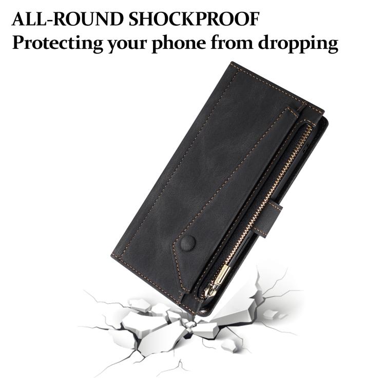 For Motorola Moto G15 ESEBLE Retro Frosted RFID Leather Phone Case(Black)