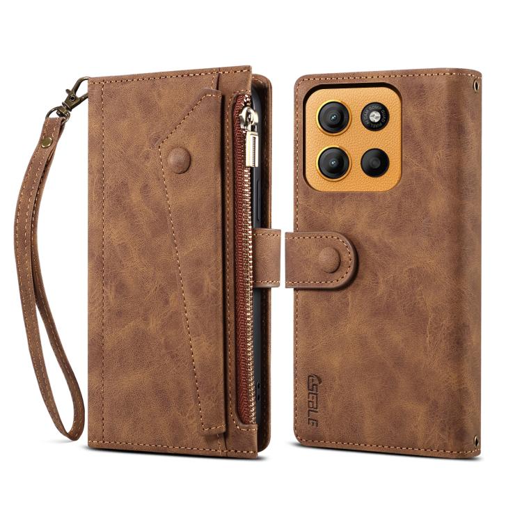 For Motorola Moto G15 ESEBLE Retro Frosted RFID Leather Phone Case(Brown) - Motorola Cases by ESEBLE | Online Shopping South Africa | PMC TechLife | Buy Now Pay Later Mobicred
