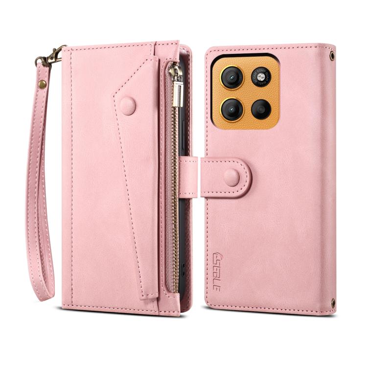 For Motorola Moto G15 ESEBLE Retro Frosted RFID Leather Phone Case(Rose Gold) - free shipping - PMC TechLife - Order now!