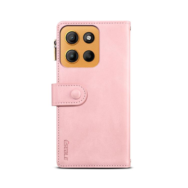 For Motorola Moto G15 ESEBLE Retro Frosted RFID Leather Phone Case(Rose Gold)