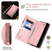 For Motorola Moto G15 ESEBLE Retro Frosted RFID Leather Phone Case(Rose Gold)