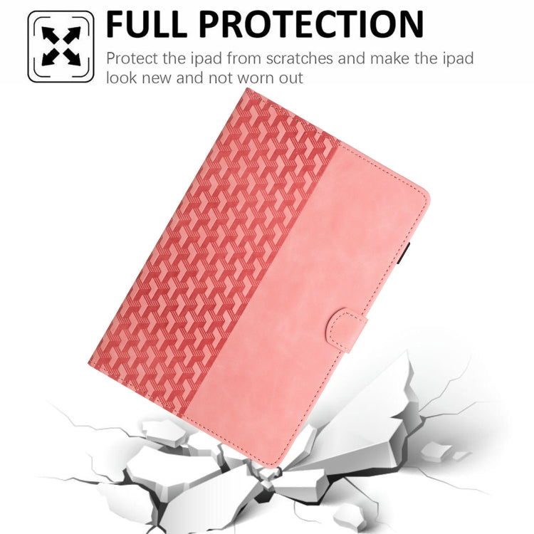 For Lenovo Tab M11/Xiaoxin Pad 11 2024 Building Blocks Embossed Leather Smart Tablet Case(Pink)