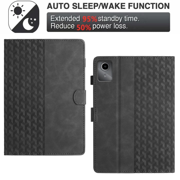 For Lenovo Tab M11/Xiaoxin Pad 11 2024 Building Blocks Embossed Leather Smart Tablet Case(Black)