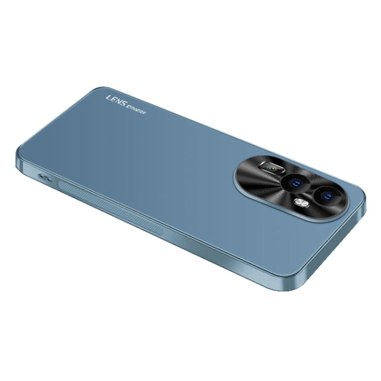For OPPO A3 Pro AG Frosted Electroplating Acrylic Phone Case(Navy Blue) - OPPO Cases by PMC TechLife | Online Shopping South Africa | PMC TechLife | Buy Now Pay Later Mobicred