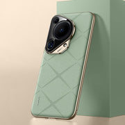 For Huawei Pura 70 Ultra Plain Leather PC Phone Case(Green)