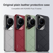 For Huawei Pura 70 Ultra Plain Leather PC Phone Case(Green)
