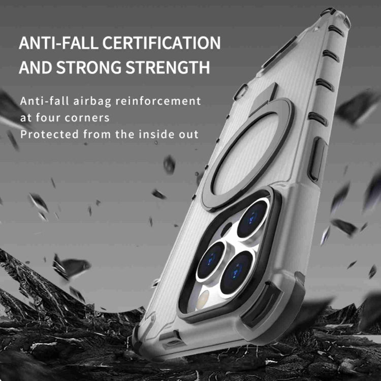 For iPhone 16 Grating Holder Shockproof Phone Case(Purple) - iPhone 16 Cases by PMC TechLife | Online Shopping South Africa | PMC TechLife | Buy Now Pay Later Mobicred