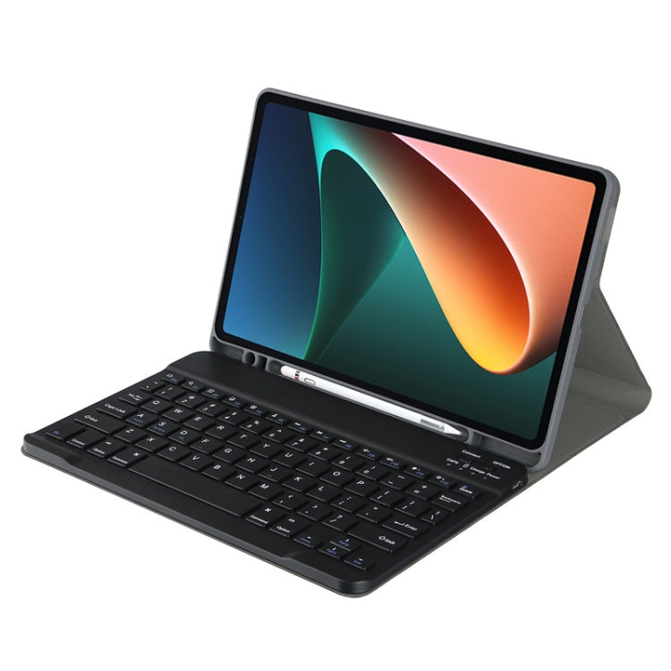 For Xiaomi Pad 5 / Pad 5 Pro 11 inch Wireless Bluetooth Keyboard Tablet Leather Case with Pen Slot(Black) - Xiaomi Keyboard by PMC TechLife | Online Shopping South Africa | PMC TechLife | Buy Now Pay Later Mobicred