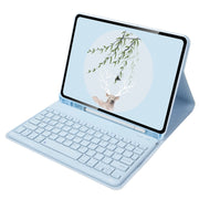 For Xiaomi Pad 5 / Pad 5 Pro 11 inch Wireless Bluetooth Keyboard Tablet Leather Case with Pen Slot(Blue)