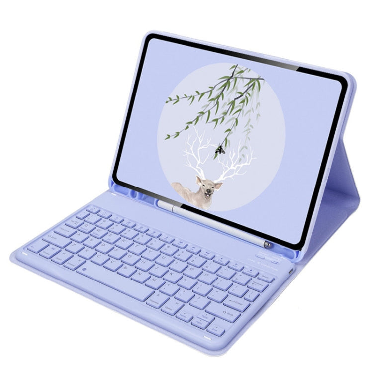 For Xiaomi Pad 5 / Pad 5 Pro 11 inch Wireless Bluetooth Keyboard Tablet Leather Case with Pen Slot(Purple) - Xiaomi Keyboard by PMC TechLife | Online Shopping South Africa | PMC TechLife | Buy Now Pay Later Mobicred