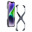 For iPhone 13 / 14 Frameless X-shaped Metal Phone Case(Grey) - iPhone 14 Cases by PMC TechLife | Online Shopping South Africa | PMC TechLife | Buy Now Pay Later Mobicred