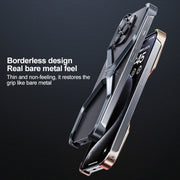 For iPhone 15 Frameless X-shaped Metal Phone Case(Grey)