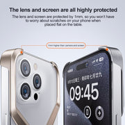 For iPhone 15 Frameless X-shaped Metal Phone Case(Grey)