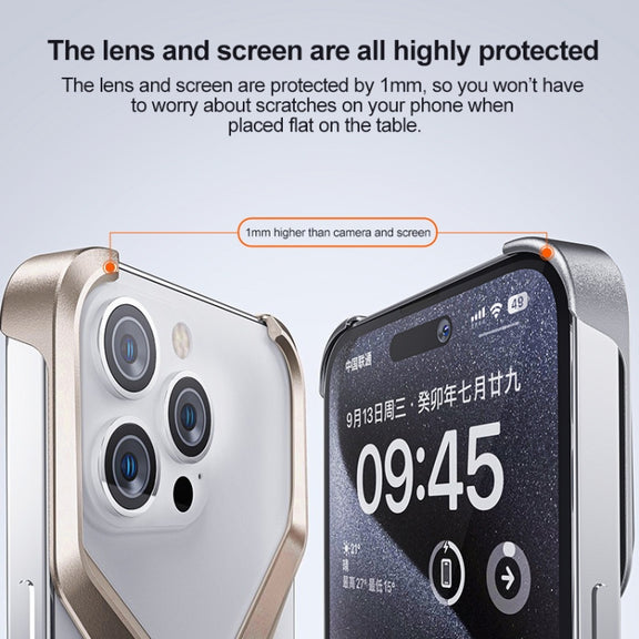 For iPhone 15 Frameless X-shaped Metal Phone Case(Grey)