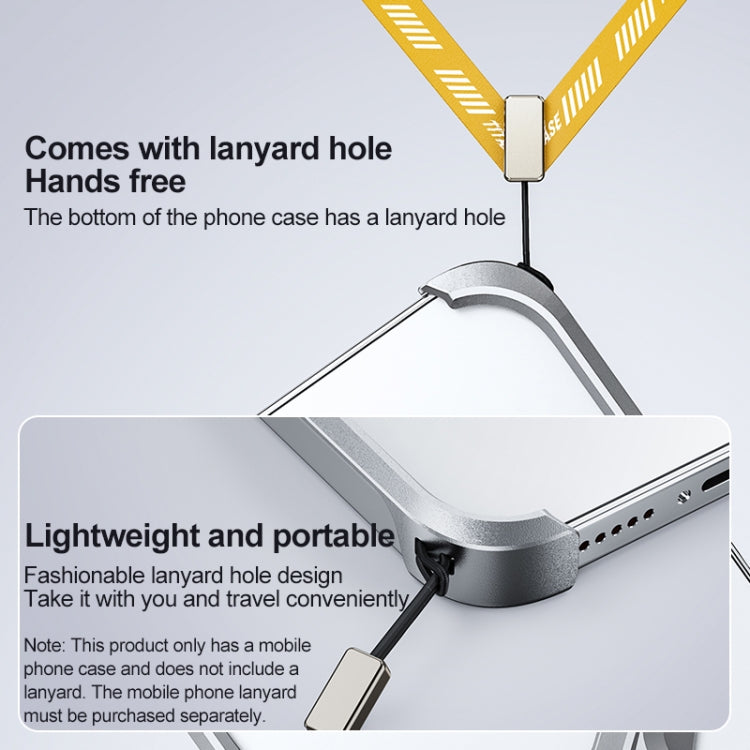 For iPhone 15 Pro Frameless X-shaped Metal Phone Case(Titanium Gold) - free shipping - PMC Jewellery - Order now!