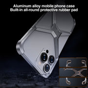 For iPhone 15 Frameless X-shaped Metal Phone Case(Grey)