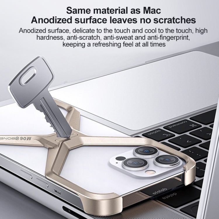 For iPhone 15 Frameless X-shaped Metal Phone Case(Grey)