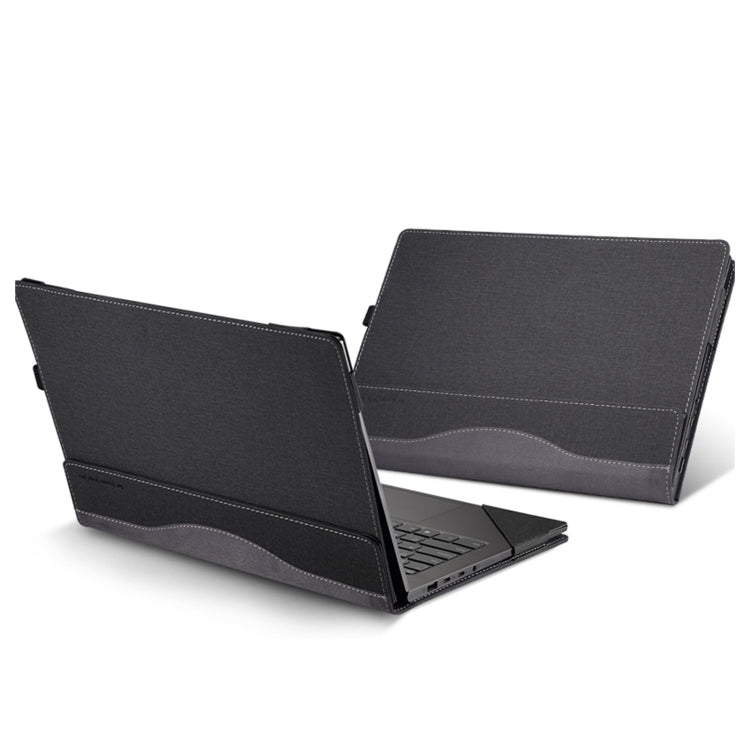 For HP Pavilion X360 Laptop 14t-ek / 14-ek Leather Laptop Shockproof Protective Case(Black) - free shipping - PMC Jewellery - Order now!