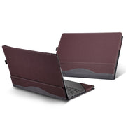 For HP Pavilion X360 Laptop 14t-ek / 14-ek Leather Laptop Shockproof Protective Case(Wine Red)