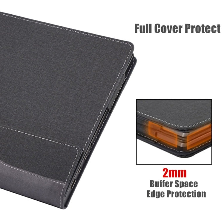 For HP Spectre X360 13 inch 13-ae / 13-ap Leather Laptop Shockproof Protective Case(Wine Red)