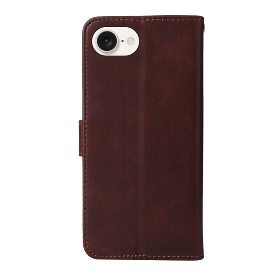 For iPhone 16e Classic Calf Texture Flip Leather Phone Case(Brown)