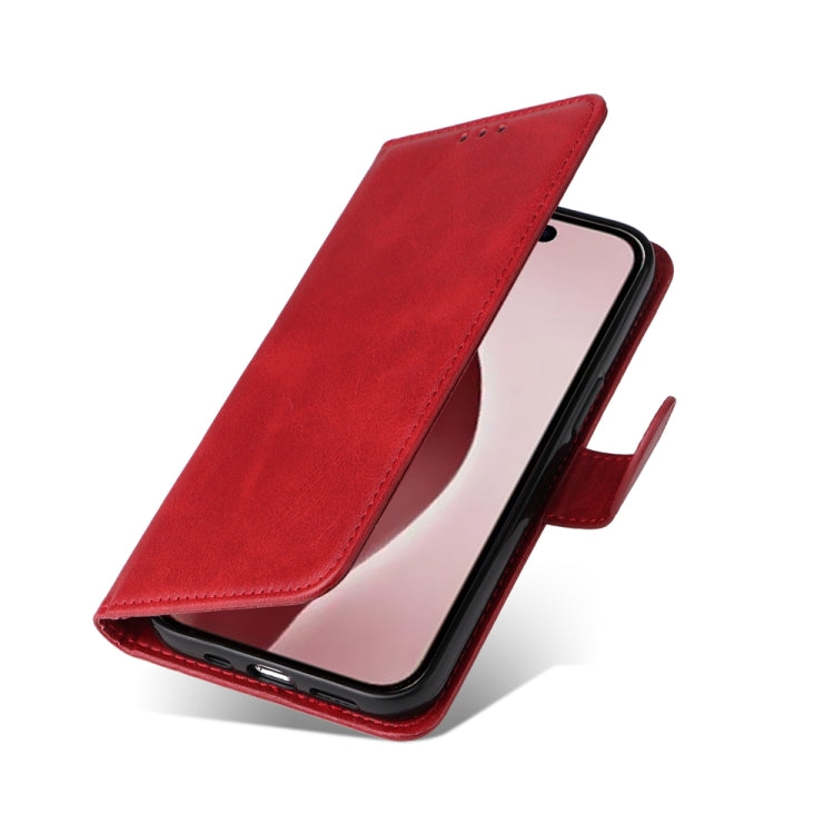 For iPhone 16 Pro Classic Calf Texture Flip Leather Phone Case(Red) - iPhone 16 Pro Cases by PMC TechLife | Online Shopping South Africa | PMC TechLife | Buy Now Pay Later Mobicred