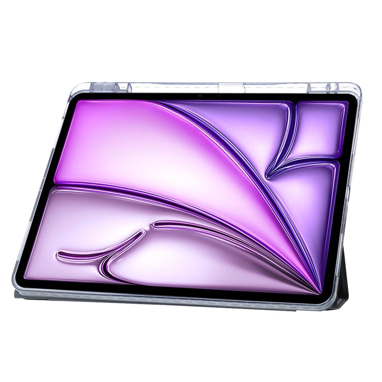 For iPad Air 13 2025 / 2024 Clear Acrylic Deformation Leather Tablet Case(Black) - iPad Air 13 2025 / 2024 Cases by PMC TechLife | Online Shopping South Africa | PMC TechLife | Buy Now Pay Later Mobicred