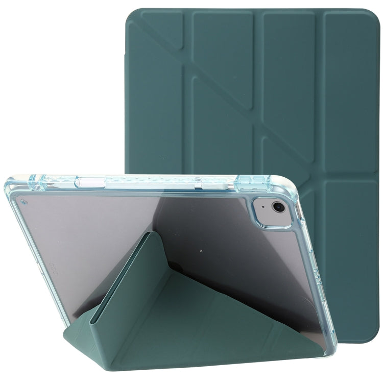 For iPad Air 13 2025 / 2024 Clear Acrylic Deformation Leather Tablet Case(Dark Green) - iPad Air 13 2025 / 2024 Cases by PMC TechLife | Online Shopping South Africa | PMC TechLife | Buy Now Pay Later Mobicred