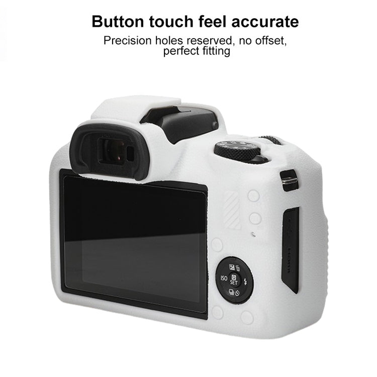 For Canon EOS R100 Litchi Texture Soft Silicone Protective Case(White) - Protective Case by PMC TechLife | Online Shopping South Africa | PMC TechLife | Buy Now Pay Later Mobicred