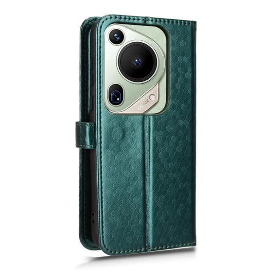 For Huawei Pura 70 Ultra Honeycomb Dot Texture Leather Phone Case(Green)