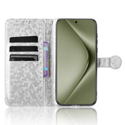 For Huawei Pura 70 Ultra Honeycomb Dot Texture Leather Phone Case(Silver)
