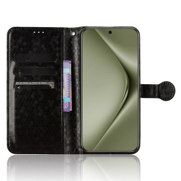 For Huawei Pura 70 Pro / Pro+ Honeycomb Dot Texture Leather Phone Case(Black)