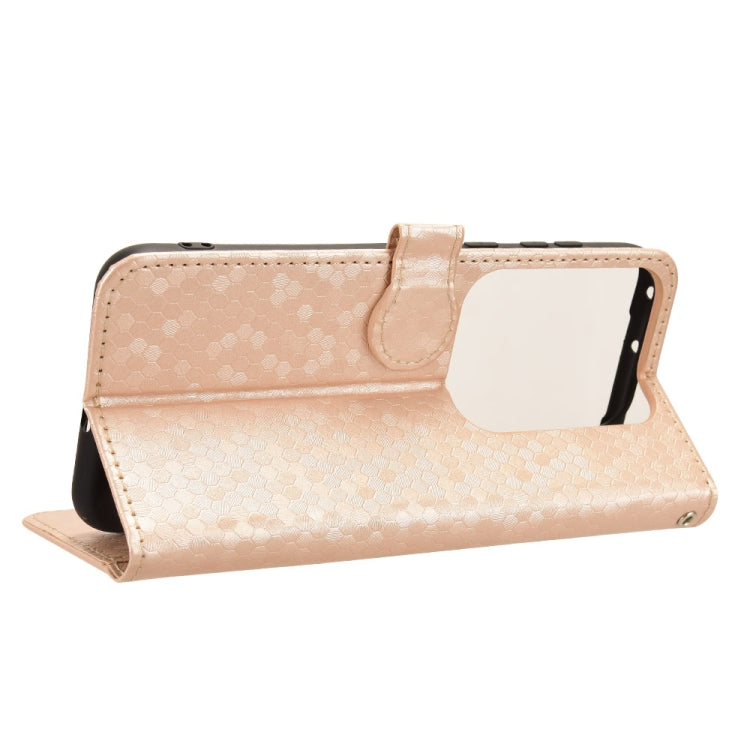 For Huawei Pura 70 Pro / Pro+ Honeycomb Dot Texture Leather Phone Case(Gold)
