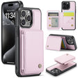 For iPhone 15 Pro JEEHOOD J05 Business Magnetic Style RFID Leather Phone Case(Pink) - iPhone 15 Pro Cases by JEEHOOD | Online Shopping South Africa | PMC TechLife | Buy Now Pay Later Mobicred
