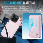 For iPhone 15 Pro JEEHOOD J05 Business Magnetic Style RFID Leather Phone Case(Pink)
