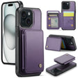 For iPhone 15 Plus JEEHOOD J05 Business Magnetic Style RFID Leather Phone Case(Purple) - iPhone 15 Plus Cases by JEEHOOD | Online Shopping South Africa | PMC TechLife | Buy Now Pay Later Mobicred