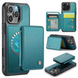 For iPhone 16 Pro Max JEEHOOD J05 Business Magnetic Style RFID Leather Phone Case(Blue Green) - iPhone 16 Pro Max Cases by JEEHOOD | Online Shopping South Africa | PMC TechLife | Buy Now Pay Later Mobicred
