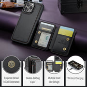 For iPhone 16 Pro JEEHOOD J05 Business Magnetic Style RFID Leather Phone Case(Black)