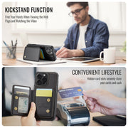 For iPhone 16 Pro JEEHOOD J05 Business Magnetic Style RFID Leather Phone Case(Black)