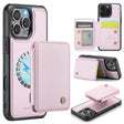 For iPhone 16 Pro JEEHOOD J05 Business Magnetic Style RFID Leather Phone Case(Pink) - iPhone 16 Pro Cases by JEEHOOD | Online Shopping South Africa | PMC TechLife | Buy Now Pay Later Mobicred
