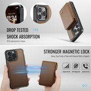 For iPhone 16 Pro JEEHOOD J05 Business Magnetic Style RFID Leather Phone Case(Brown)