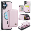 For iPhone 16 JEEHOOD J05 Business Magnetic Style RFID Leather Phone Case(Pink) - iPhone 16 Cases by JEEHOOD | Online Shopping South Africa | PMC TechLife | Buy Now Pay Later Mobicred